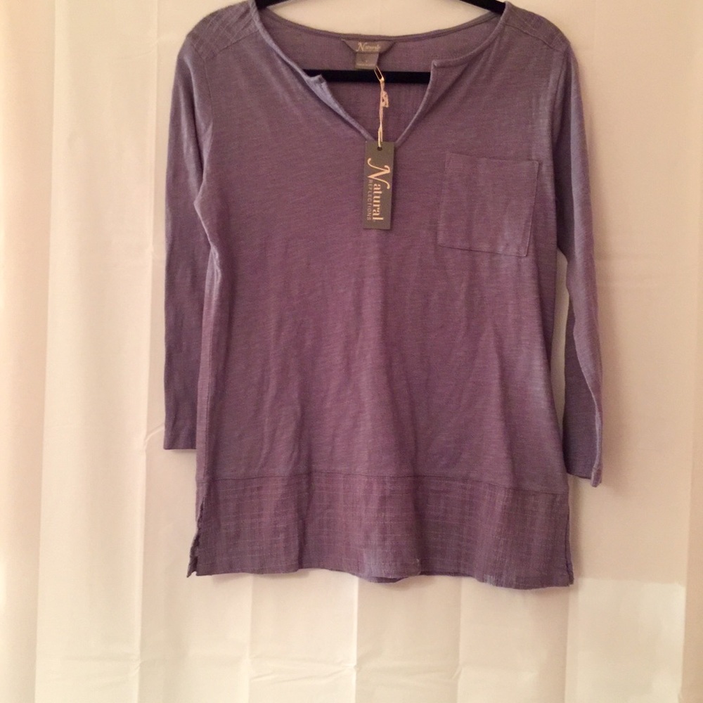 Natural reflections ladies tunic NWT gray stone SM
